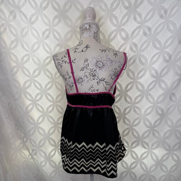 Missoni for Target Babydoll top Nighty Sleep Cami Black & White with pink trim - Picture 2 of 7